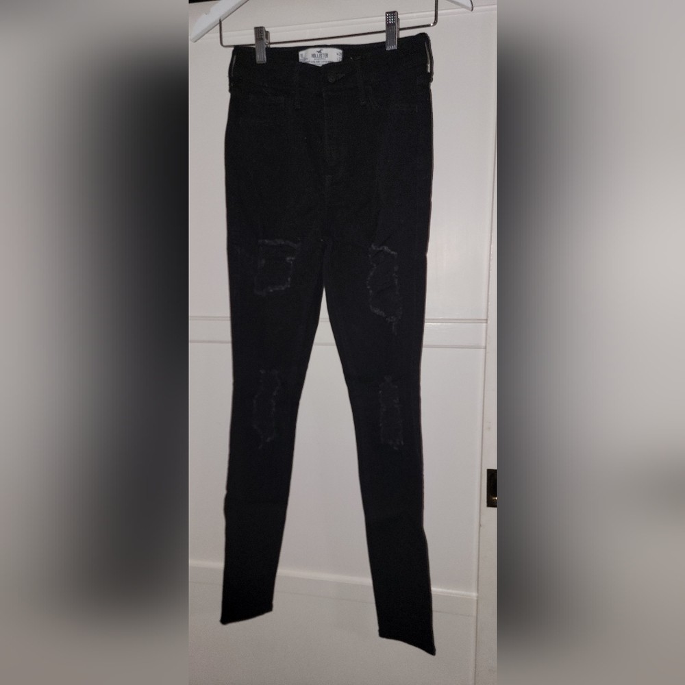 Hollister Black Ripped Skinny Jeans Size 25/33